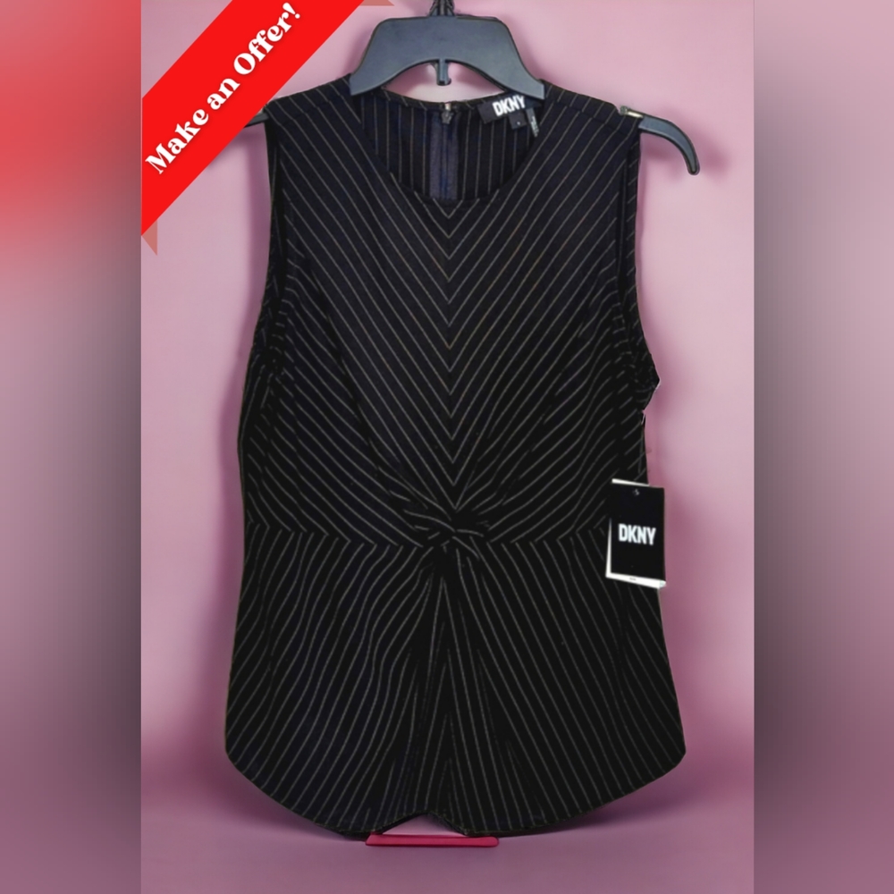 DKNY, Black-Striped Top! Brand New!  Size: S, Business Casual